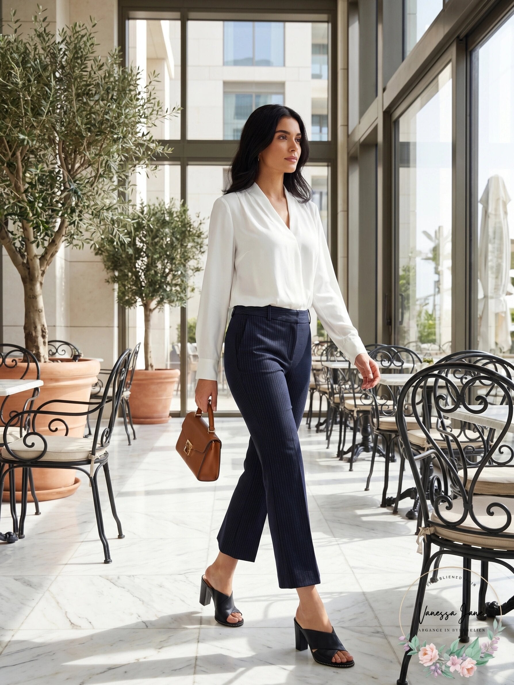 1.state Pinstripe Mini Kick Flare Pants