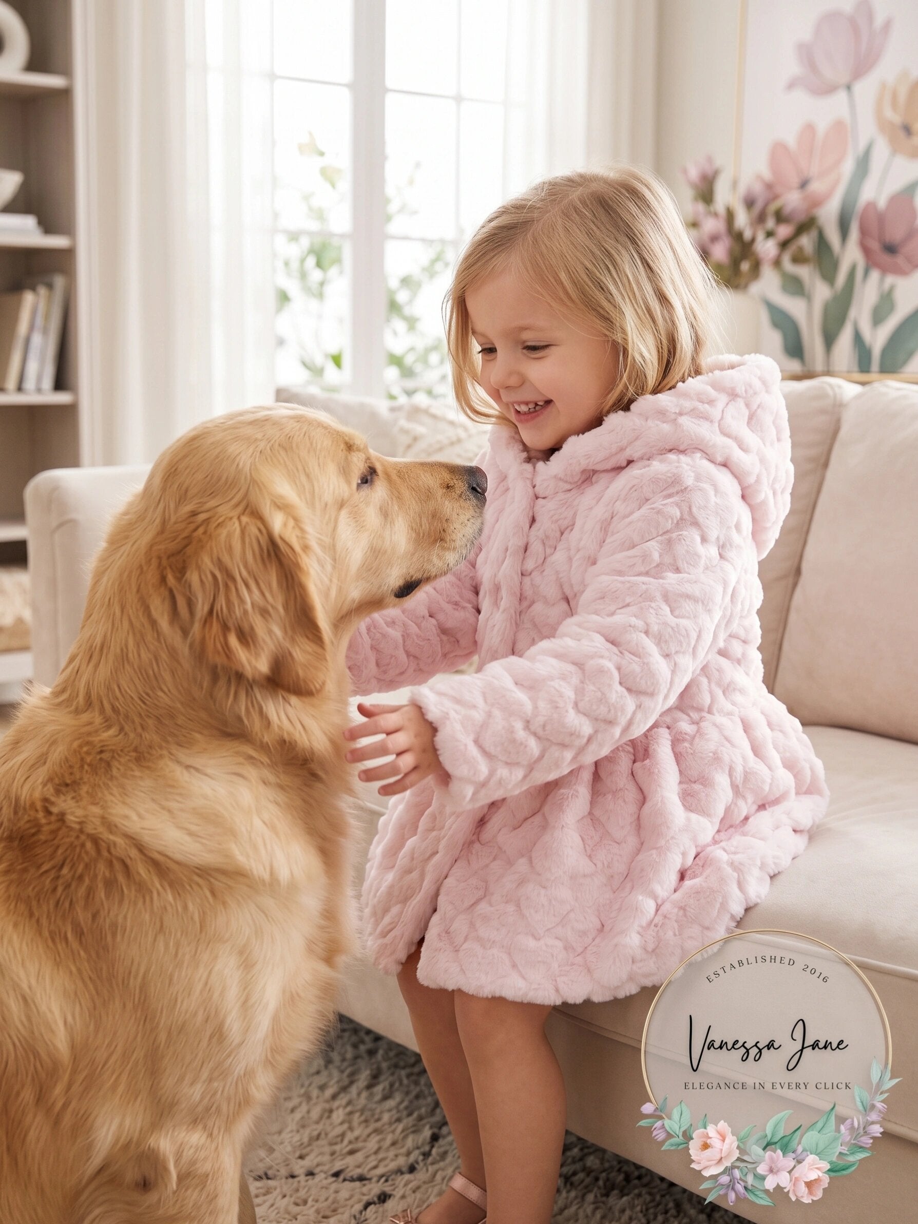 First Impressions Girls Hooded Faux-Fur Coat