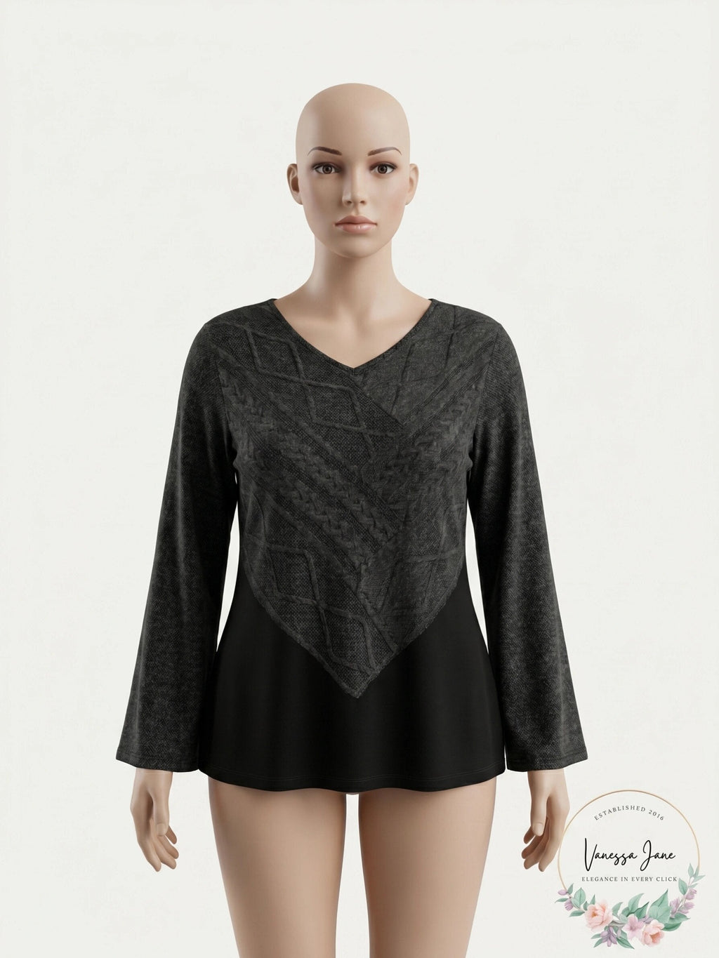 Style & Co. Womens Plus Colorblock V-Neck Sweater