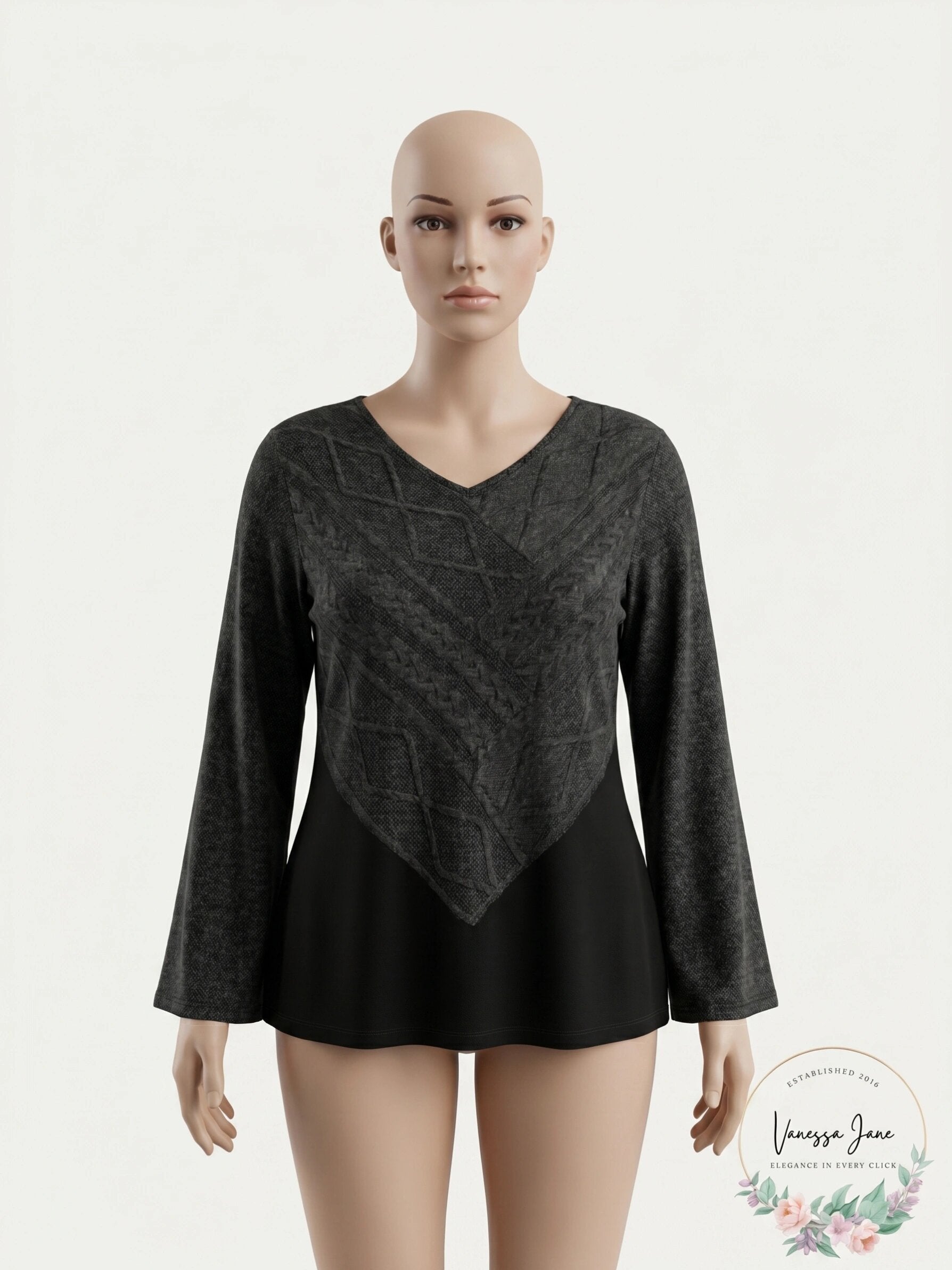 Style & Co. Womens Plus Colorblock V-Neck Sweater