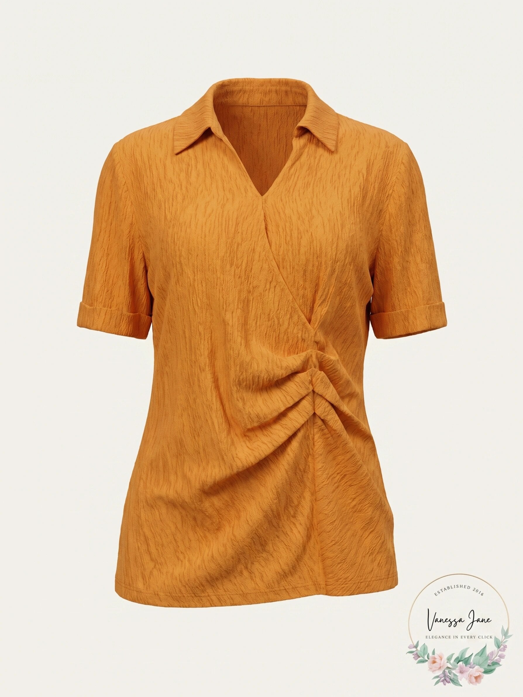 Alfani Womens Pleated Waist Surplice Henley Top