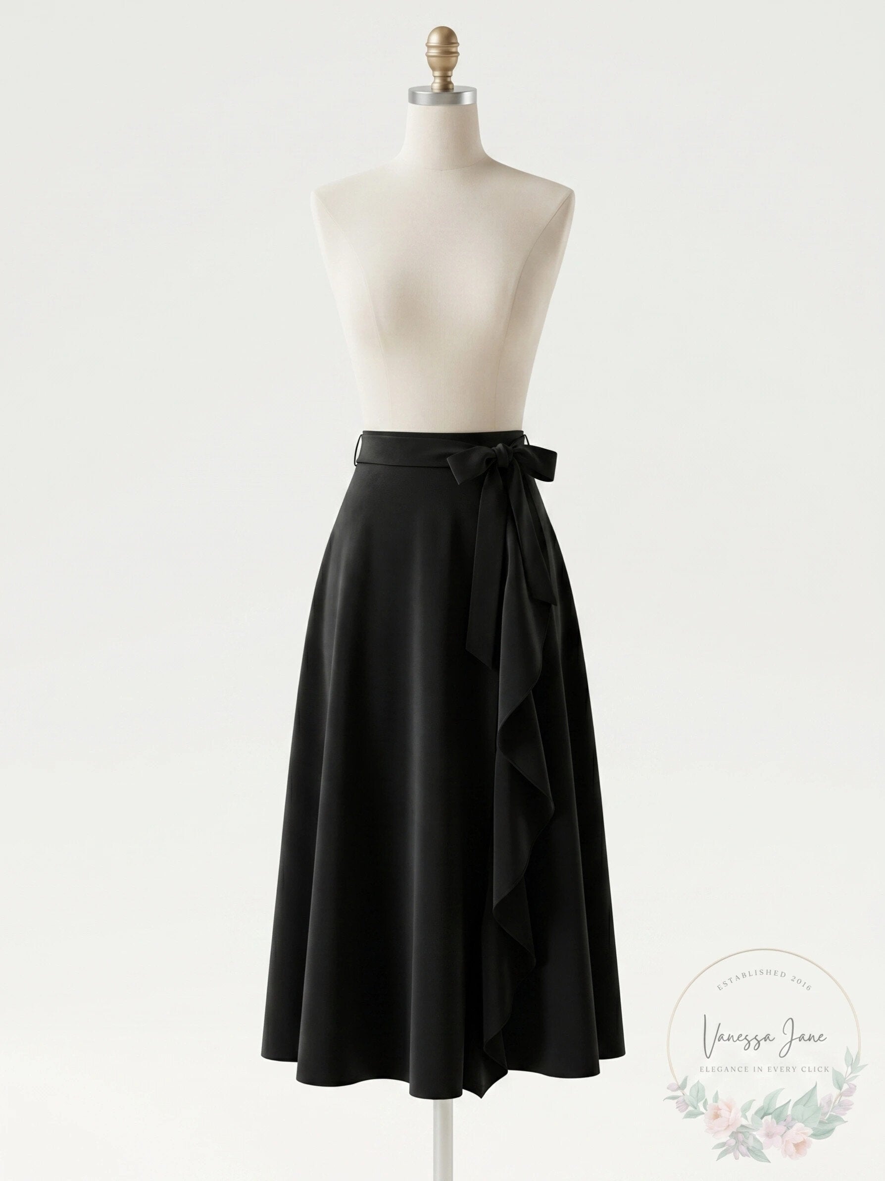 Calvin Klein Ruffled Faux-Wrap Skirt