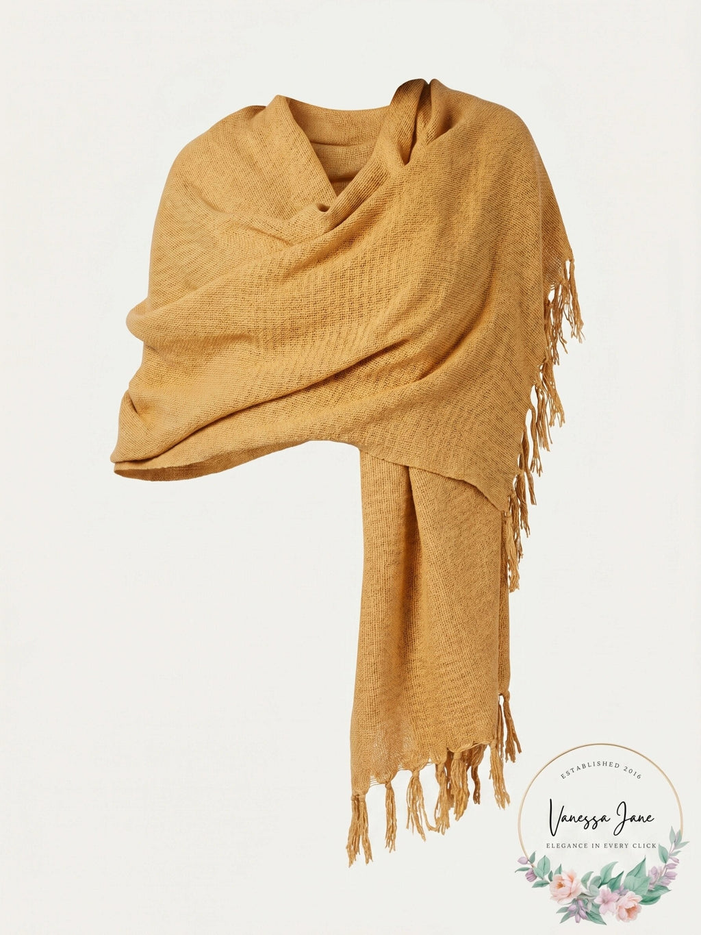 Cejon Solid Travel Fringed Scarf