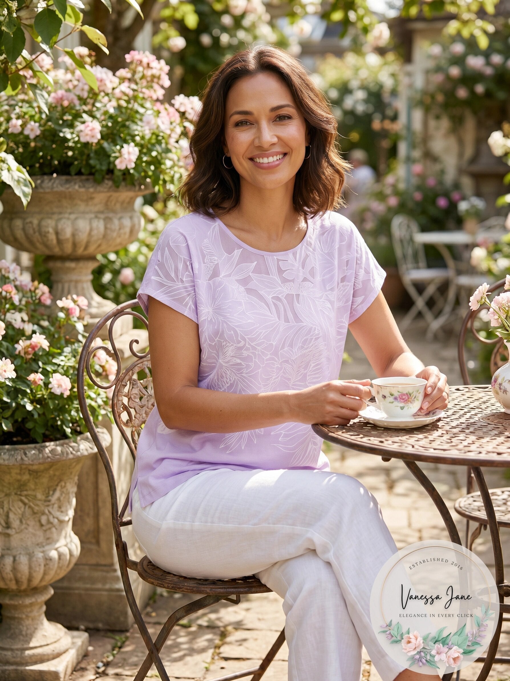 Jm Collection Embroidered Top, Size Small
