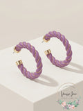 Inc International Concepts Gold-Tone Wire-Wrapped Resin Spiral C-Hoop Earrings