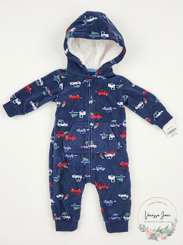 Carter's Baby Boys Hooded Fleece Jumpsuit