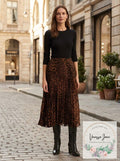 Ralph Lauren Animal Print Pleated Midi Skirt