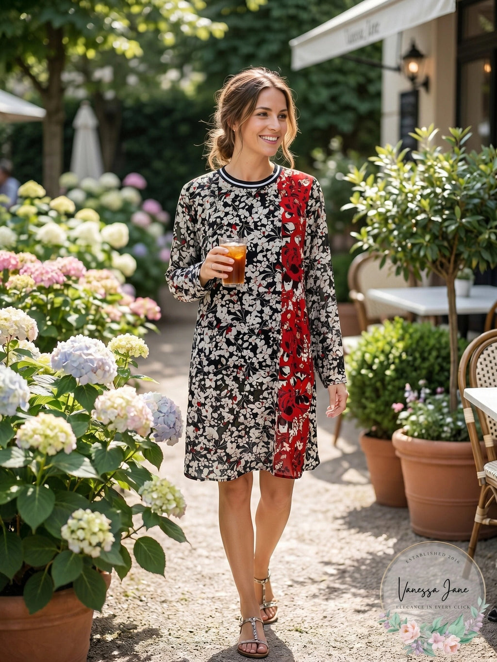Bar Iii Floral-Print Mock-Neck Dress, Size 14