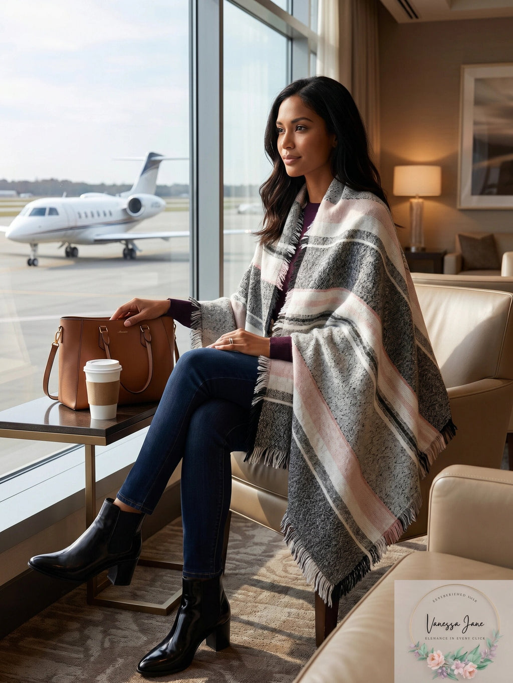 Steve Madden Sparkle Striped Travel Wrap & Scarf