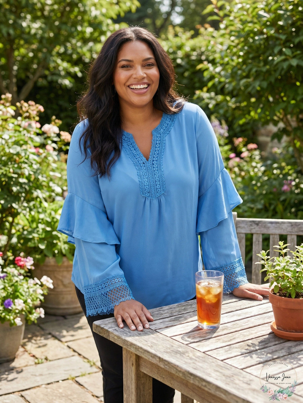 Alfani Women's Plus Size Crochet-Trim Top