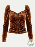 Bb Dakota Ruched Velvet Top