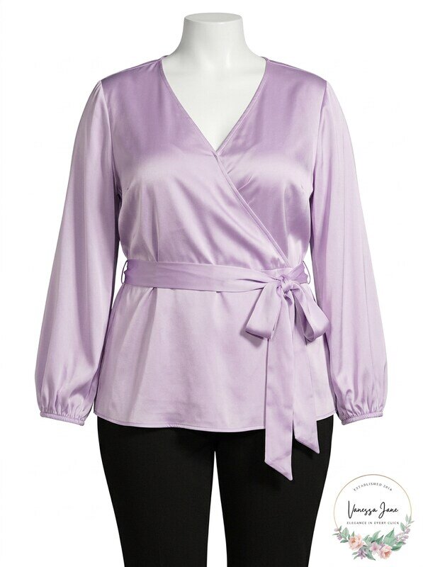 INC International Concepts I.N.C. Belted Wrap Top