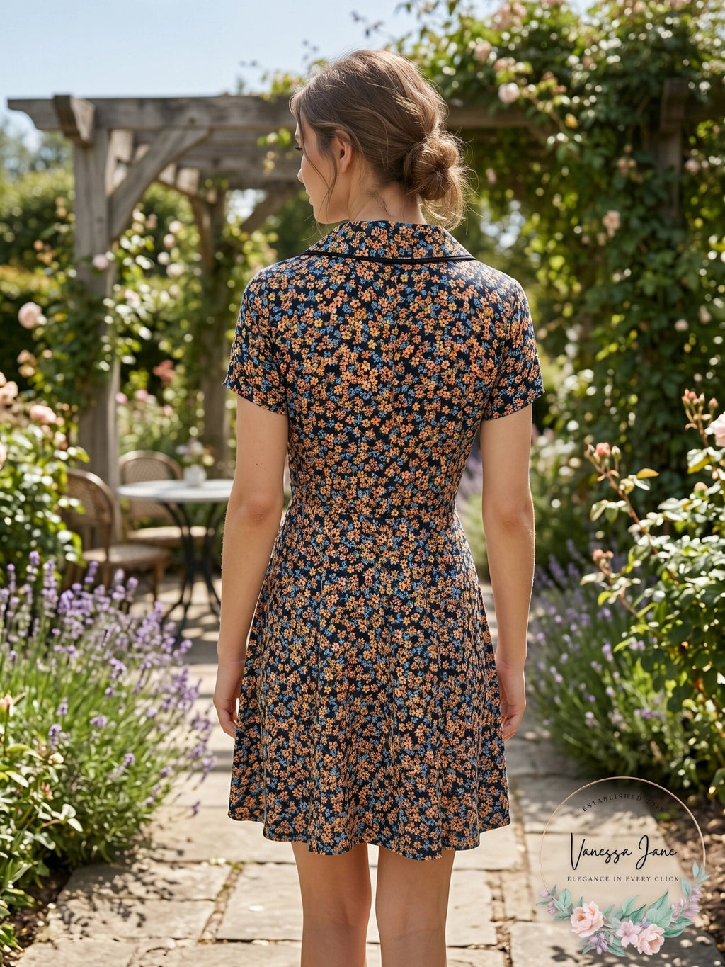 Calvin Klein Multicolor Floral Print Button Front Short Sleeve Mini Dress