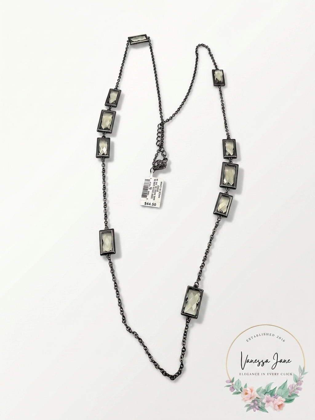 Alfani Crystal Station Necklace, 42 + 2 Extender