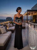 Aqua Embellished Scuba Crepe Gown