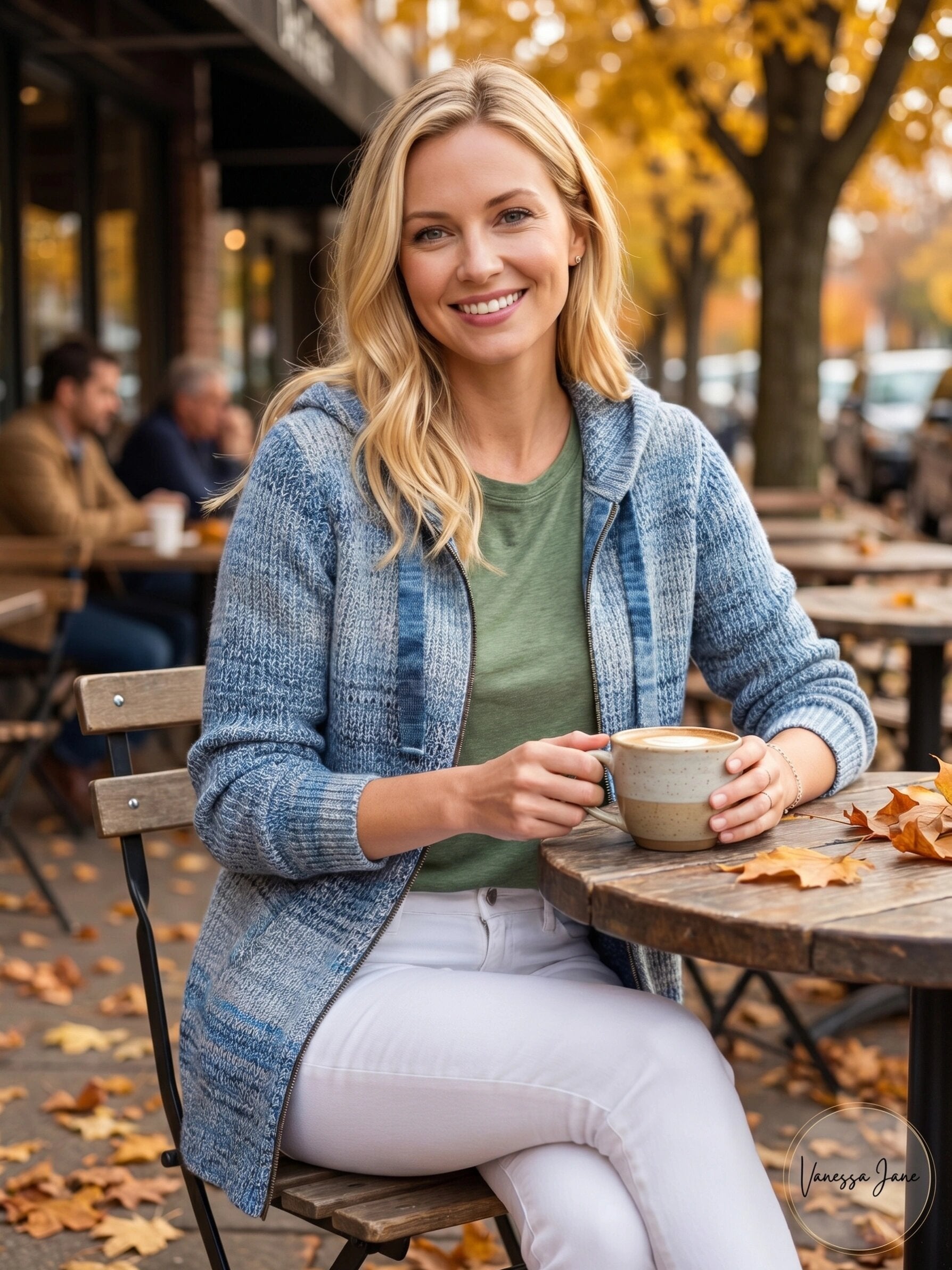 Nic + Zoe Autumn Sky Zip Hoodie Sweater