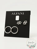 Alfani 2-Pc. Set Pave Bar & Open Circle Drop Earrings