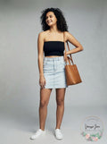 Cotton on Classic Stretch Denim Mini Skirt Brooklyn Blue