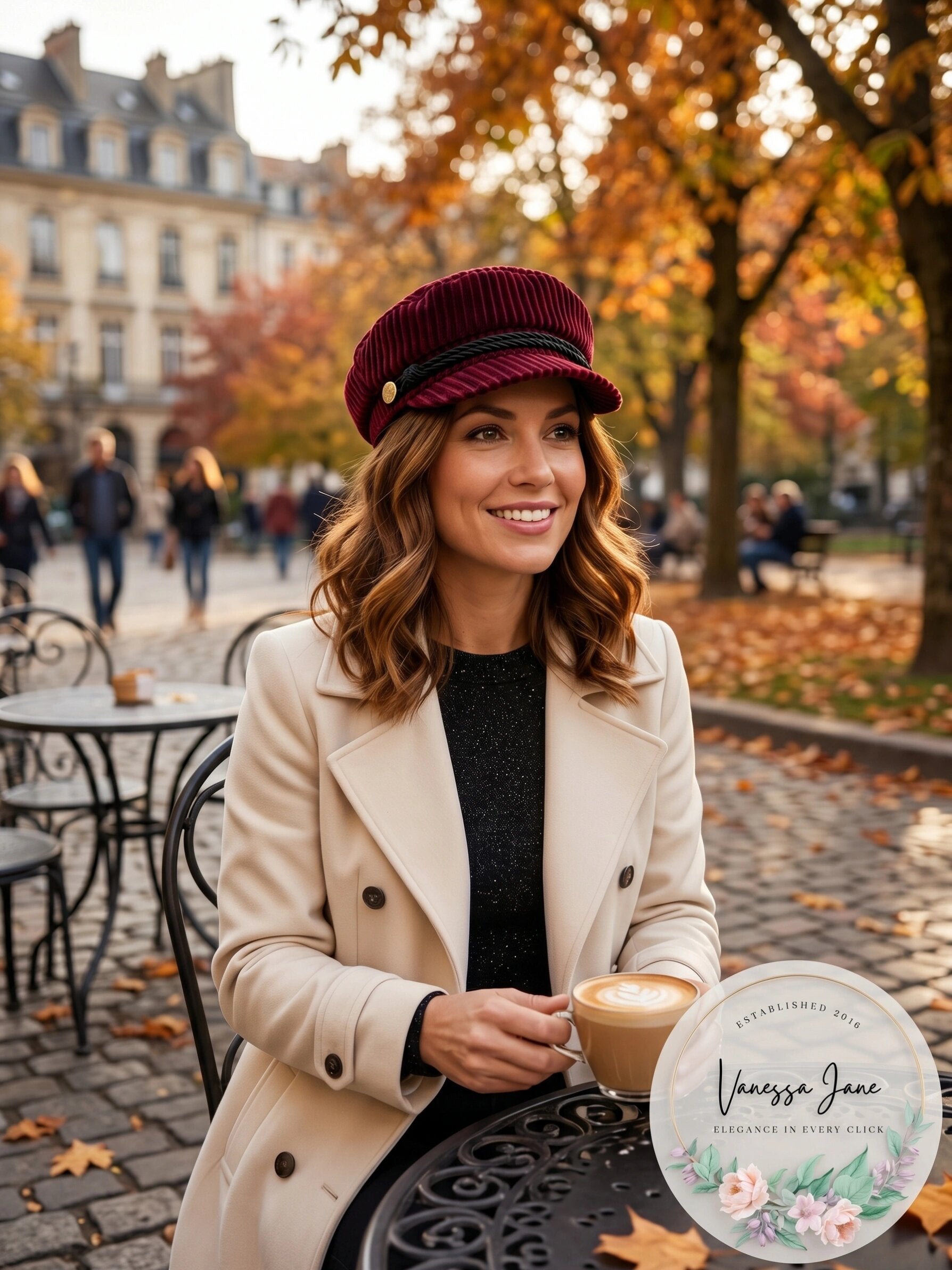 I.N.C. Striped Velvet Newsboy Cap