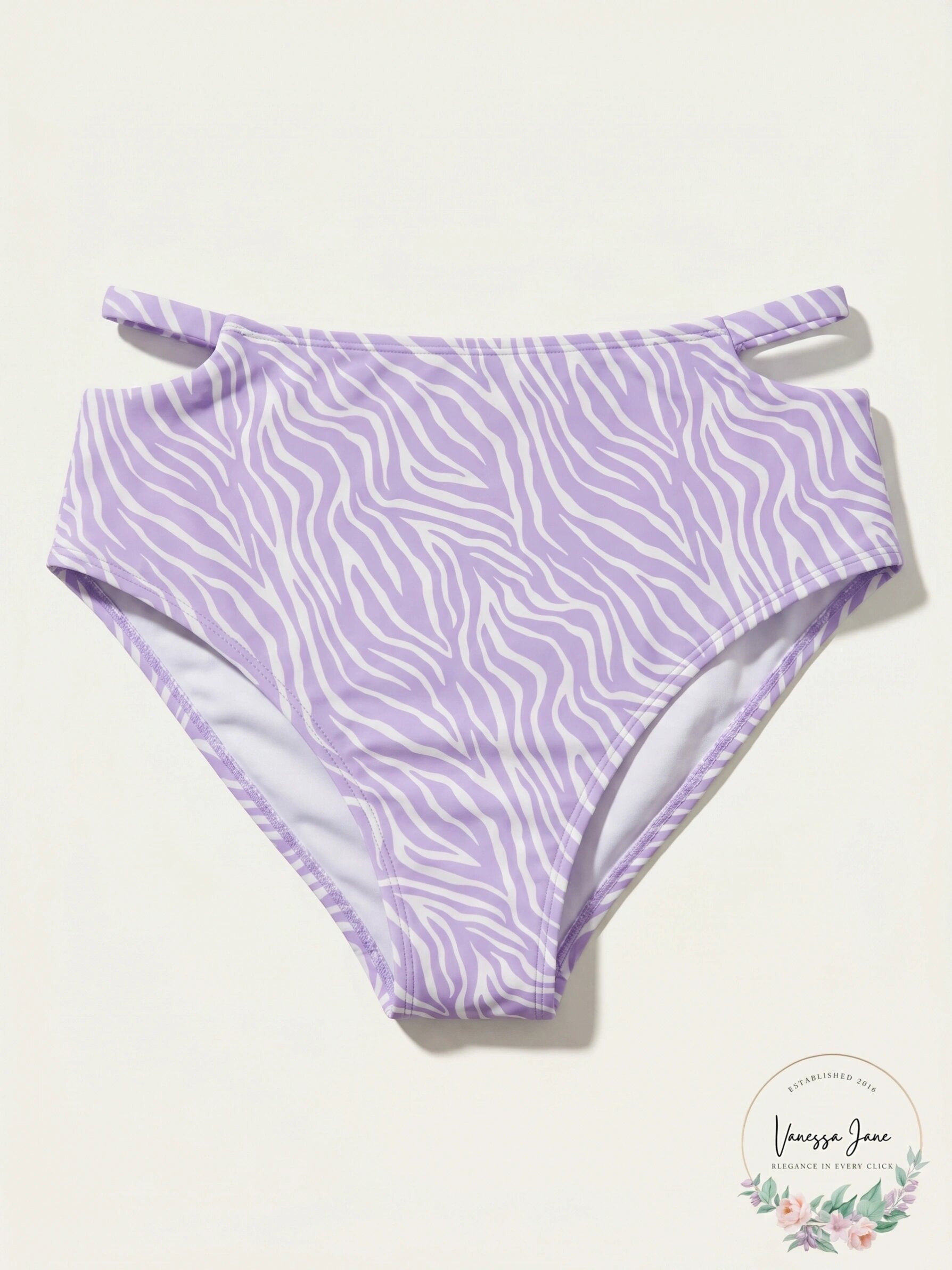 California Waves Juniors Smocked High-Waist Bikini Swim Bottom, Size Medium