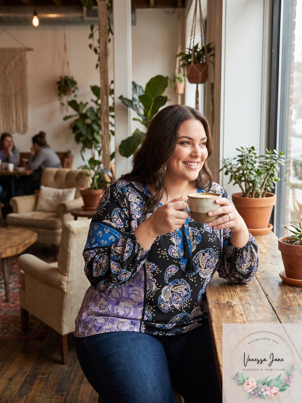 Style and Co Plus Size Paisley-Print Peasant Blouse