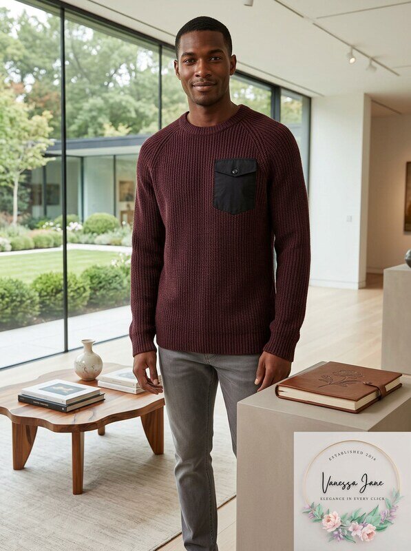 American Rag Mens Crewneck Pocket Sweater