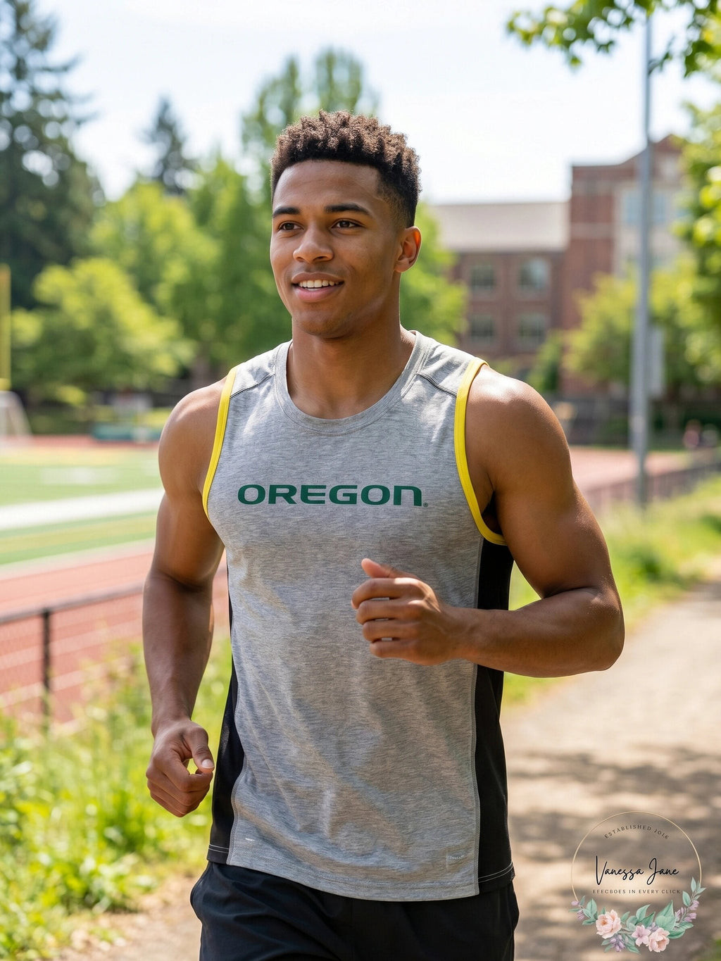 NCAA Oregon Ducks Youth Fan Gear Tank Shirt, Large 14-16, Heather Grey