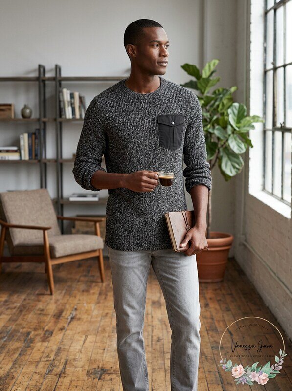 American Rag Mens Crewneck Pocket Sweater
