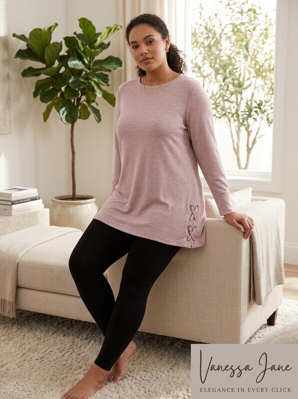 Ideology Plus Size Space-Dyed Crisscross-Side Tunic