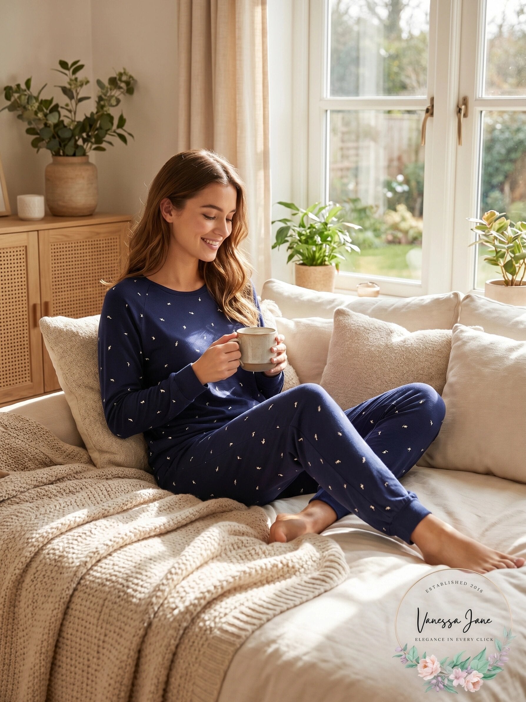 Aqua Sleep Printed Peachy Lounge Set