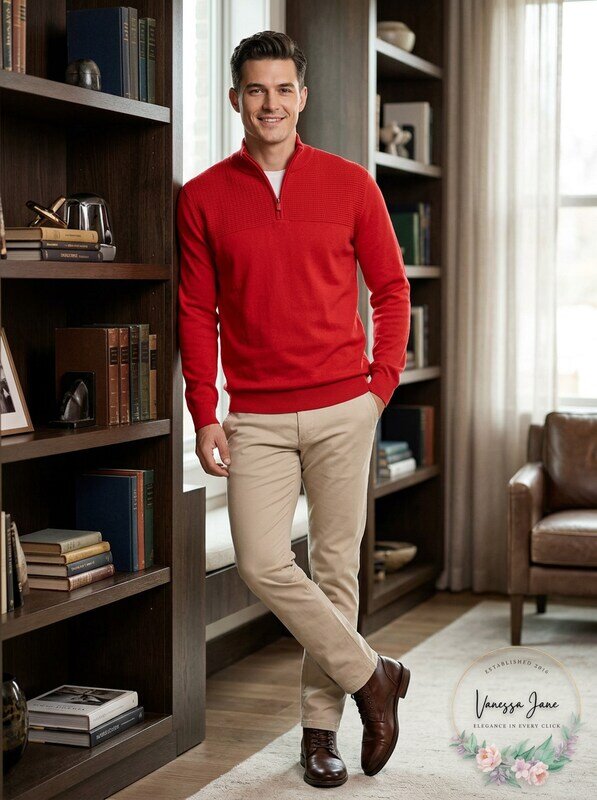 Alfani Mens Quarter-Zip Knit Sweater