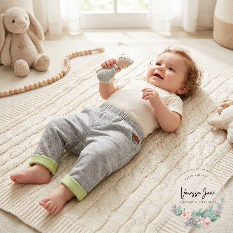 Robeez Baby Knit Soft Cozy Terry Pants 3-6 Months