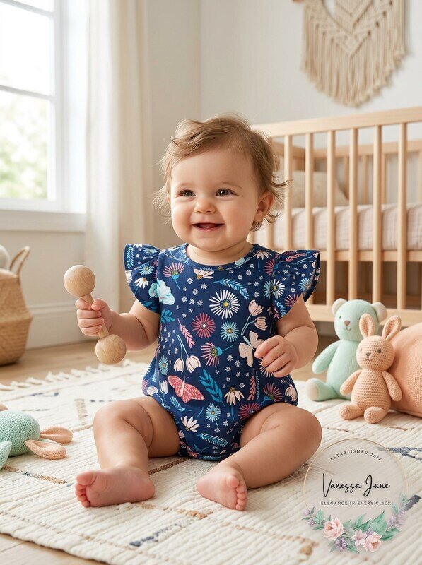 First Impressions Baby Girls Cotton Enchanted Flutter Sleeve Bodysuit