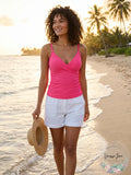 Calvin Klein Ruched Tummy-Control Tankini Top, Size Small