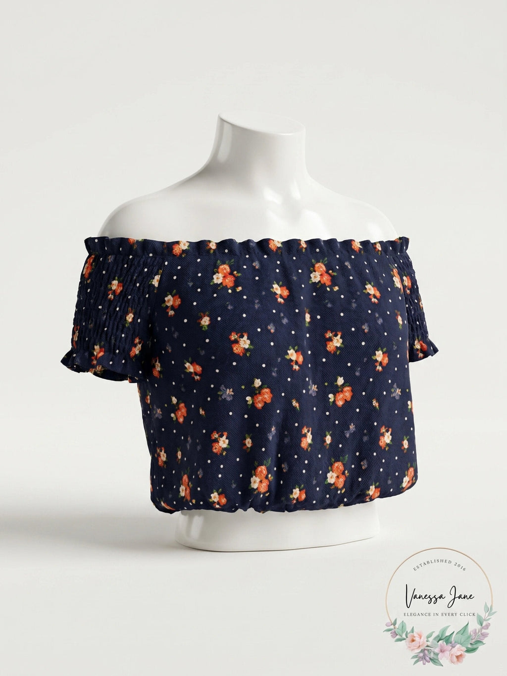 Crave Fame Juniors Smocked Off-the-Shoulder Crop Top