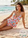 Hula Honey Juniors Such a Fleury Printed Cross-Back Tankini