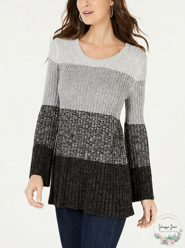 Style & Co Women's Striped Bell-Sleeve Tunic, XXL