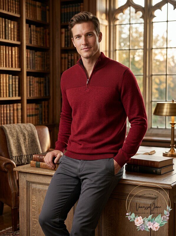 Alfani Mens Quarter-Zip Knit Sweater