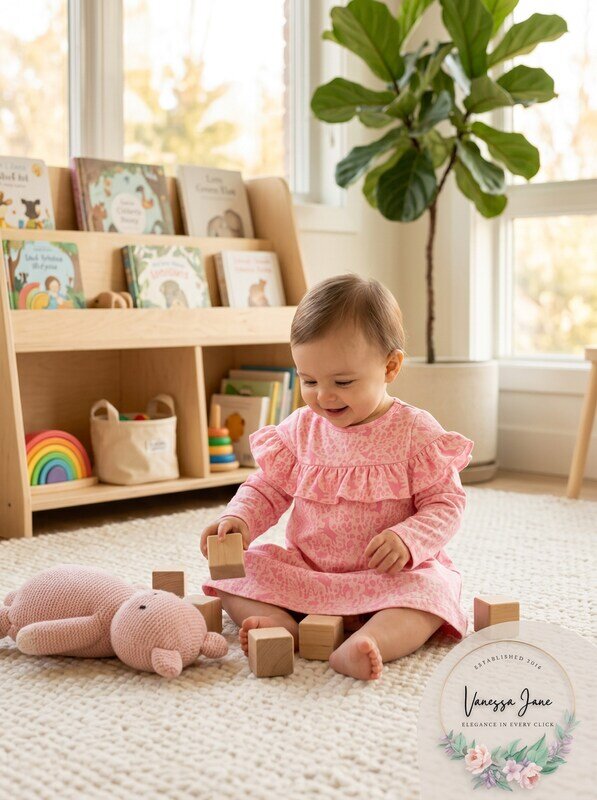 First Impressions Baby Girls Print Ruffle Dress, 6-9 Months