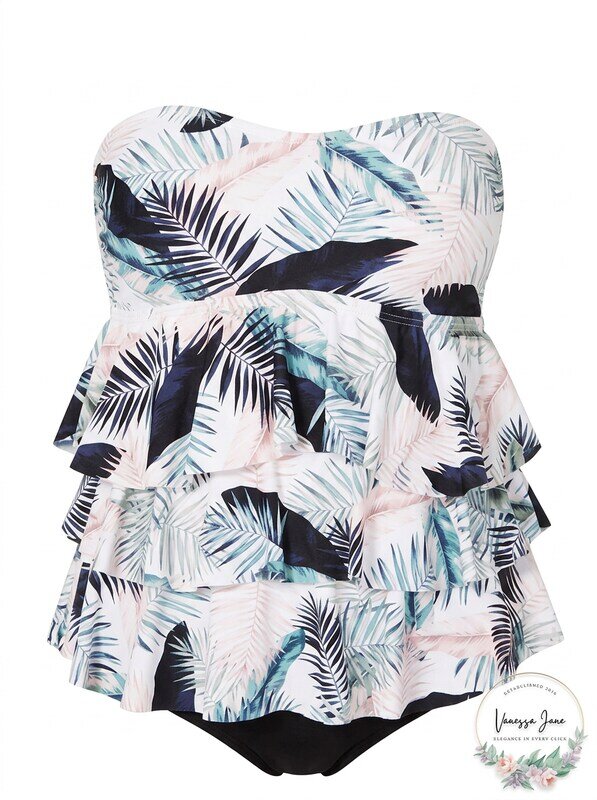 Island Escape Womens Tiered Tankini Top