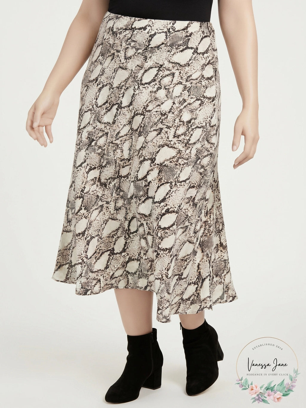Bar III Womens Plus Snake Print Midi Skirt, Size 3X