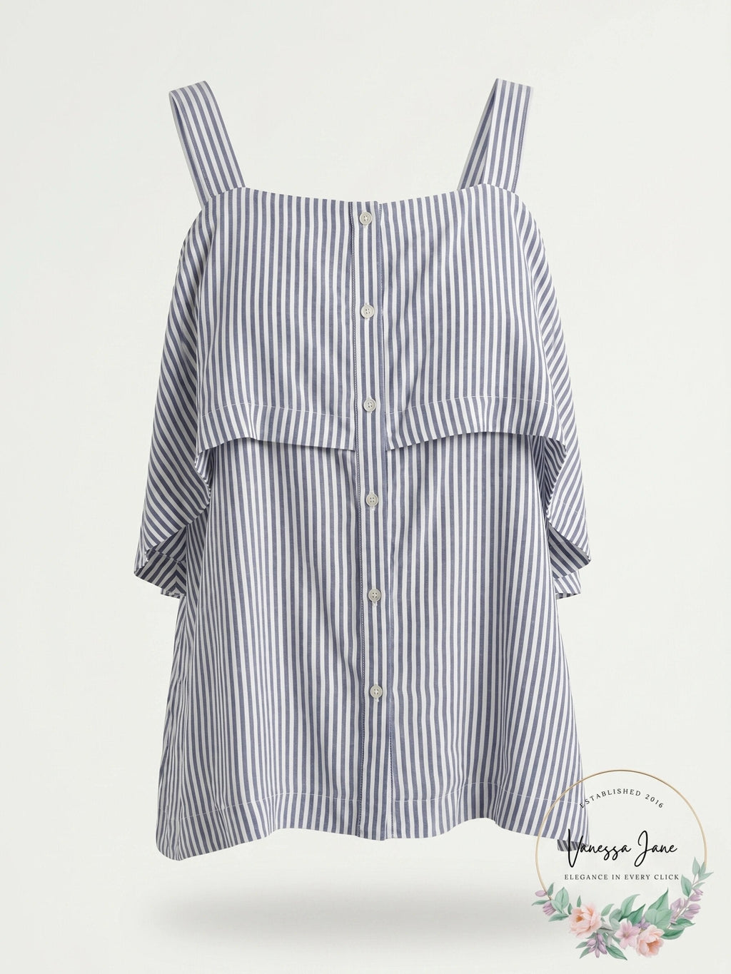 Velvet Heart Womens Striped Tiered Blouse, Size Small