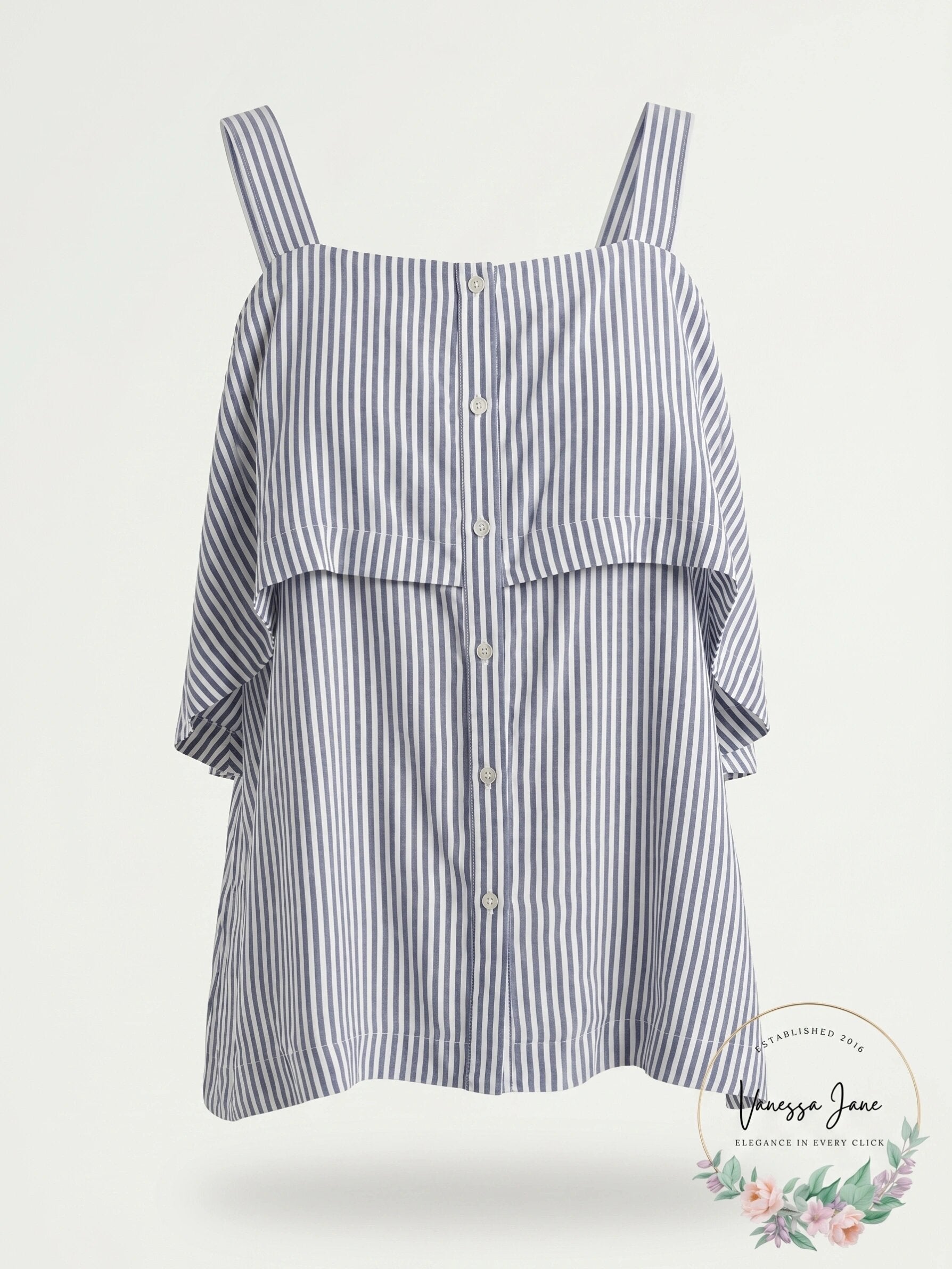 Velvet Heart Womens Striped Tiered Blouse, Size Small