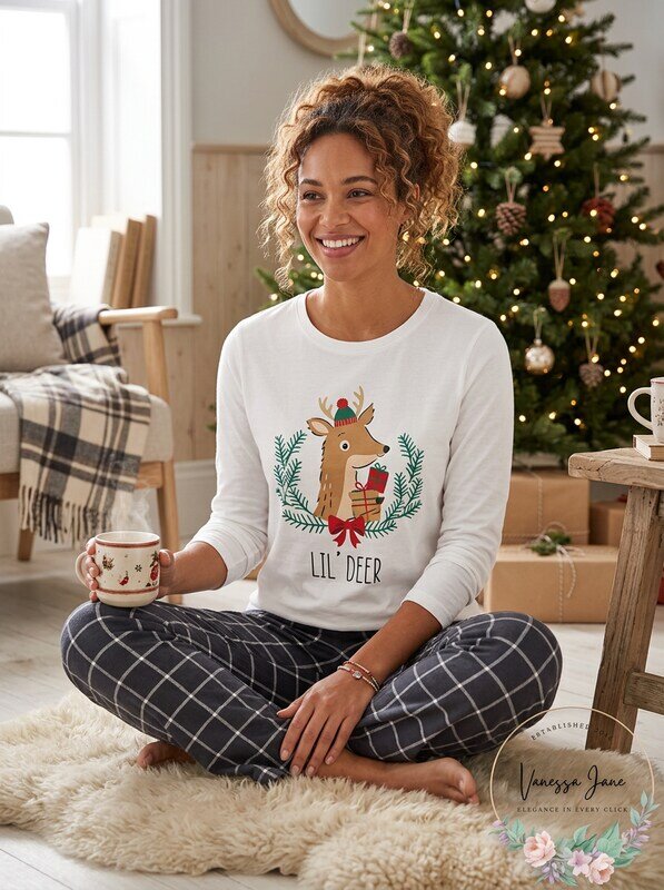 Family Pajamas Matching Kids Lil Deer Mix It Family Pajama Set, Size 8