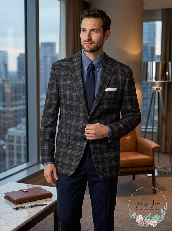 Lauren Ralph Lauren Mens Classic-Fit Ultraflex Stretch Patterned Blazer, 42L
