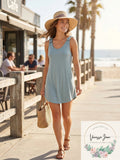 Miken Juniors Tie-Shoulder V-Neck Cover-up Dress, Size Medium