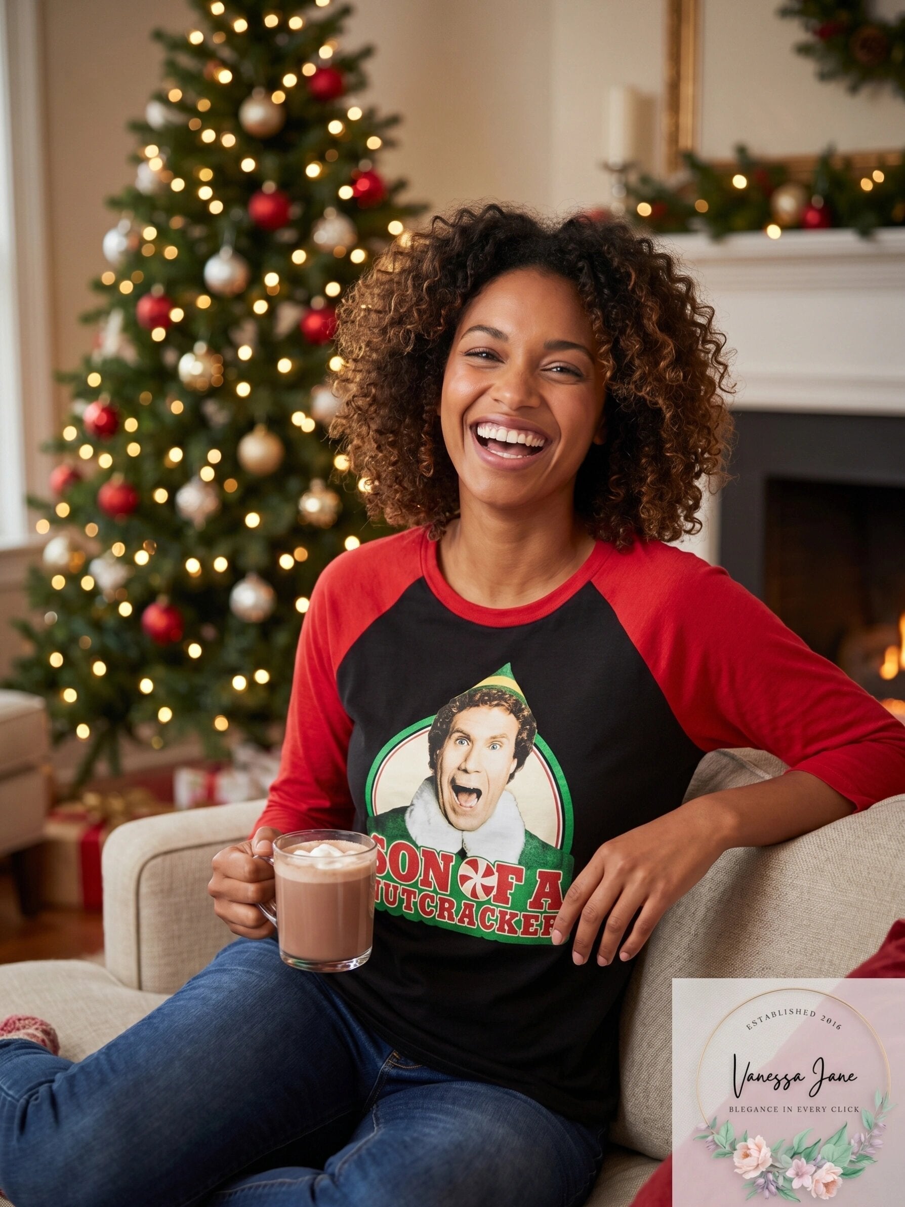 Love Tribe Juniors Elf Graphic-Print 3/4-Sleeve T-Shirt