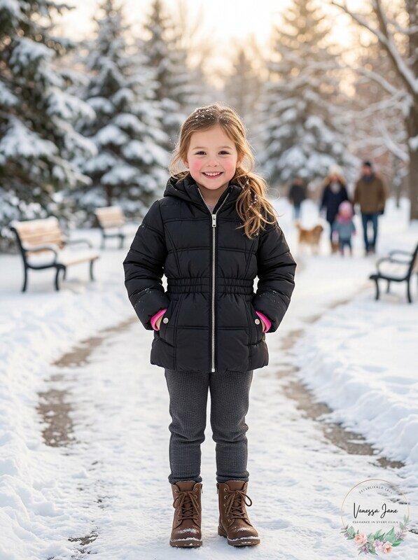 Limited Too Girls Too Puffer W/Sweater Knit Trim, Size 6X