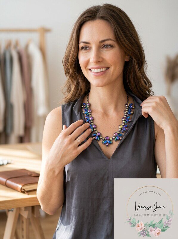 Inc Black-Tone Stone Cluster Collar Necklace, 17 + 3 Extender