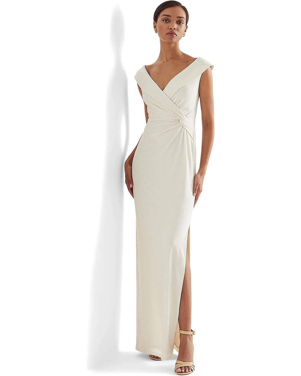 Lauren Ralph Lauren Jersey Off-the-Shoulder Gown, Size 2